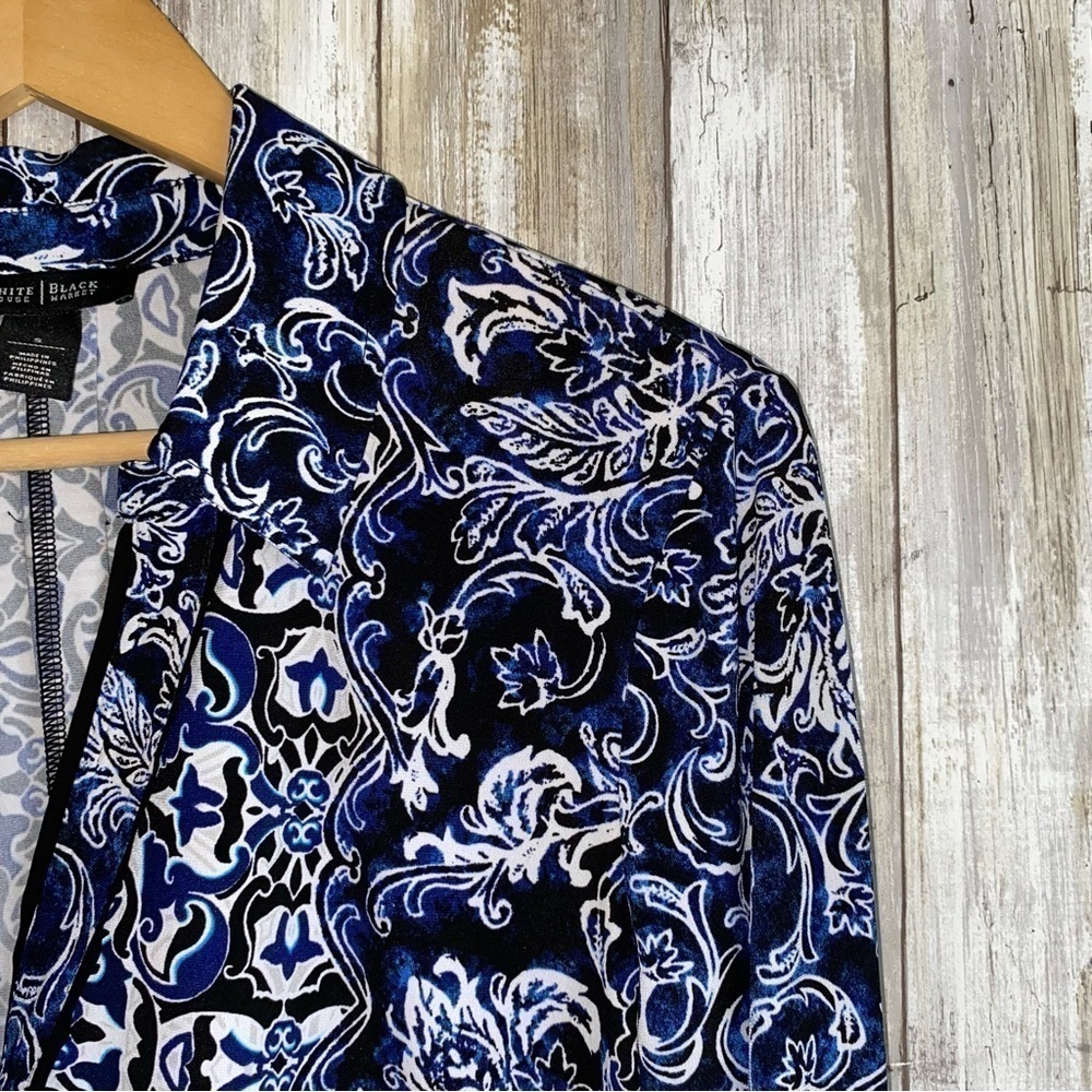 White House Black Market Blue Button Down Tunic - Picture 2 of 6
